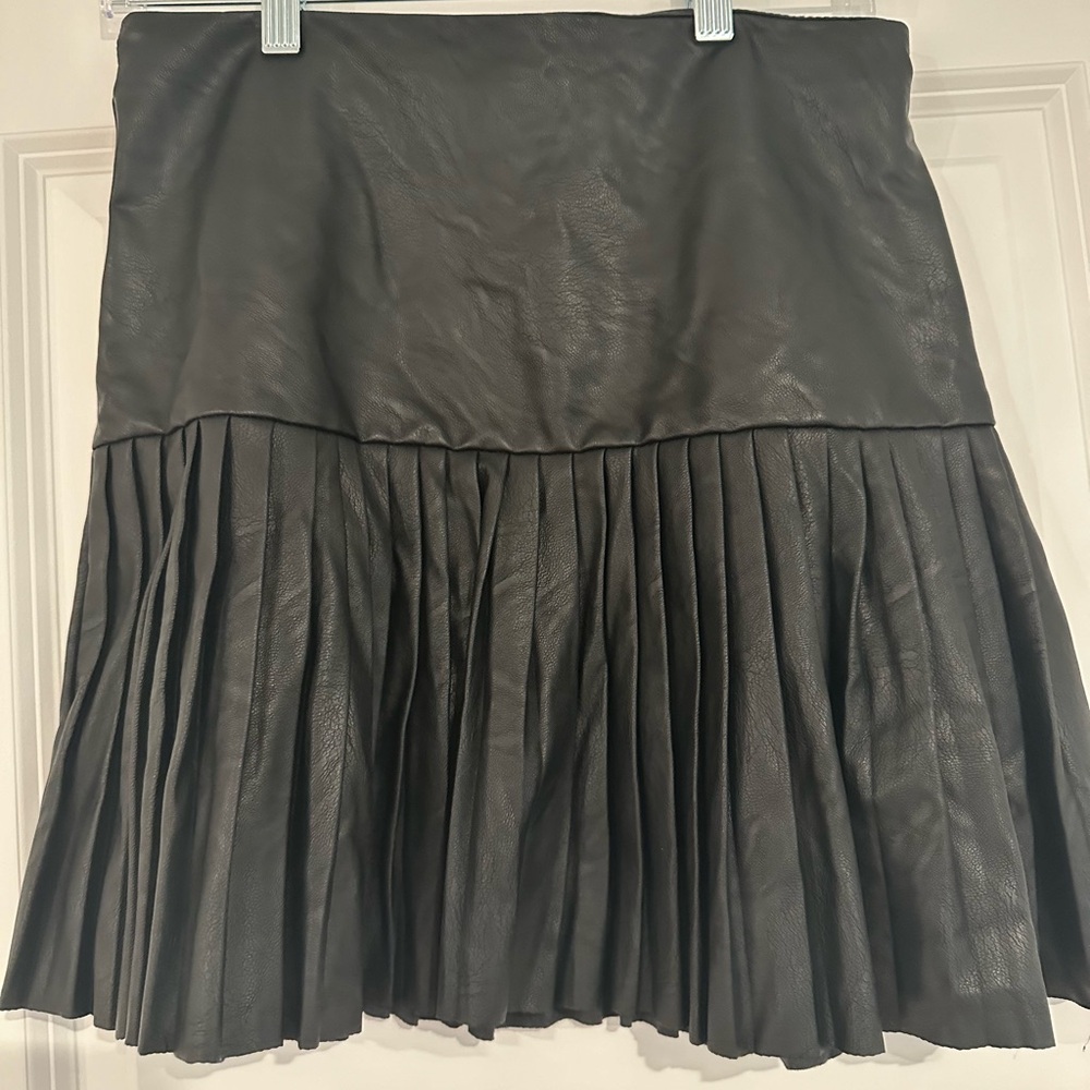Black leather skirt